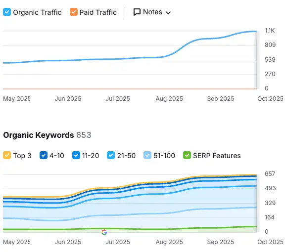 Pro Web Services Dental Seo Case Study seo ranking and traffic increase 2