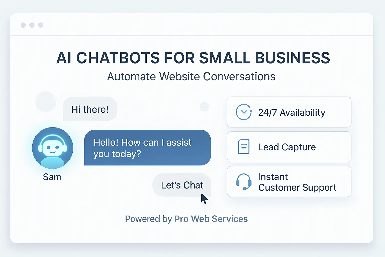 custom PWS AI Chatbots built by Pro Web Services social