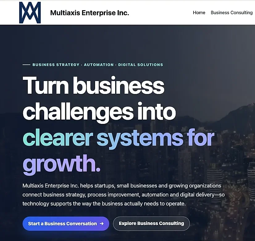 Multiaxis Enterprise website